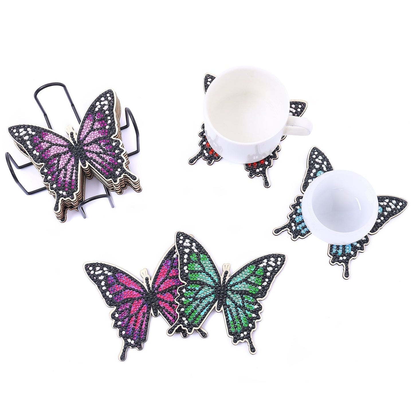 DIY Schmetterling Diamant Malerei Untersetzer 10-teiliges Set