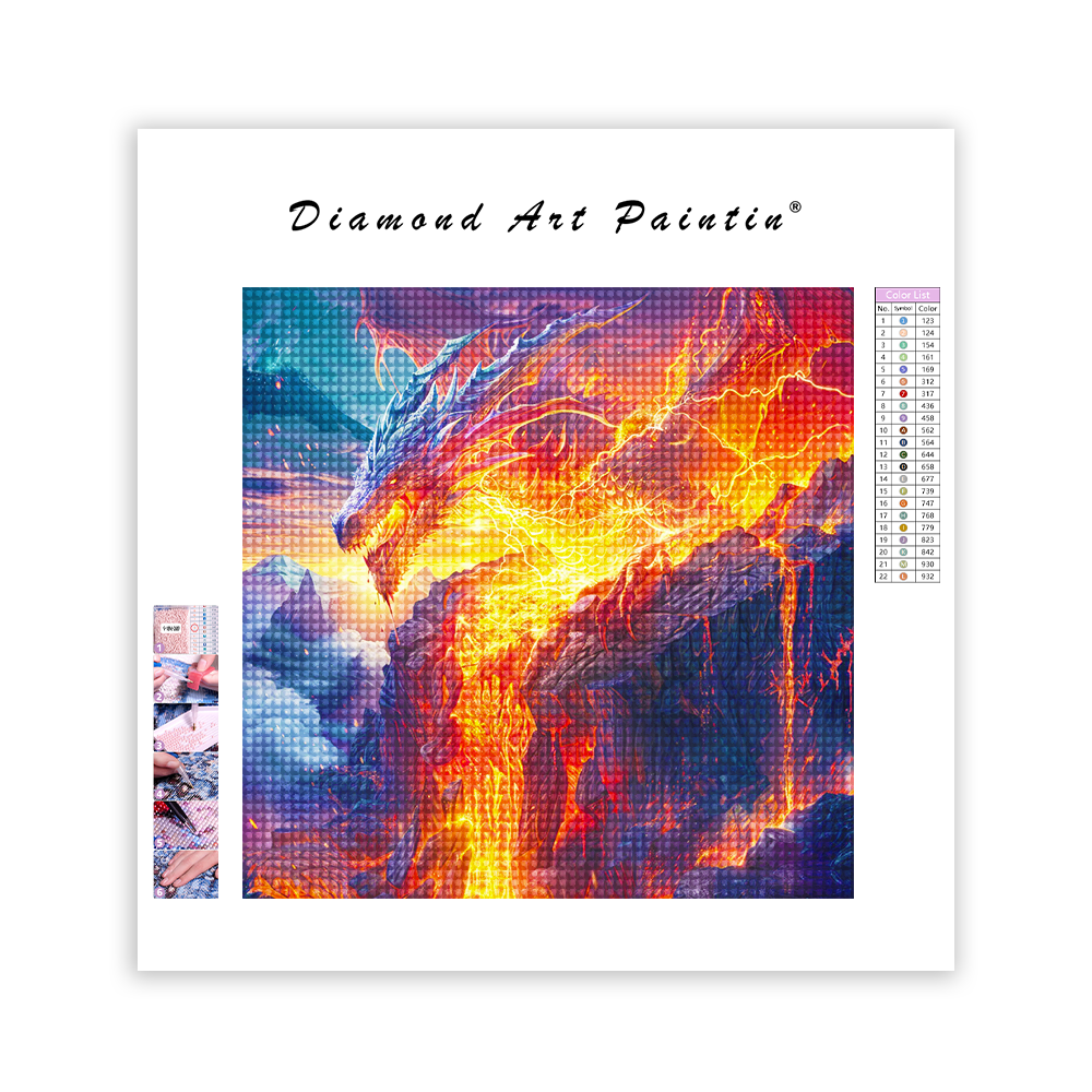 Magma Dragon - Diamant-Kunstgemälde