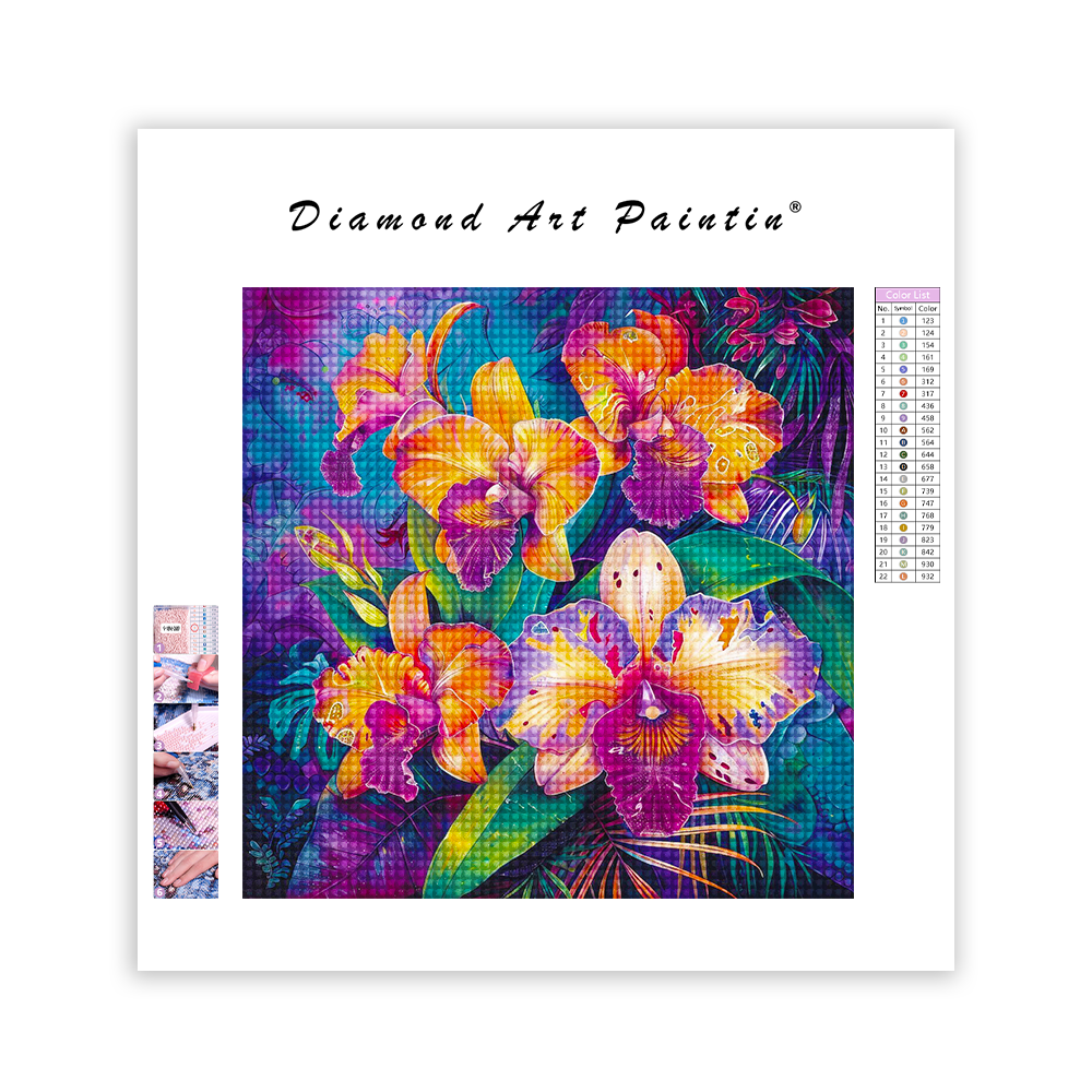 Wunderschöne Blumen - Diamant-Kunstgemälde