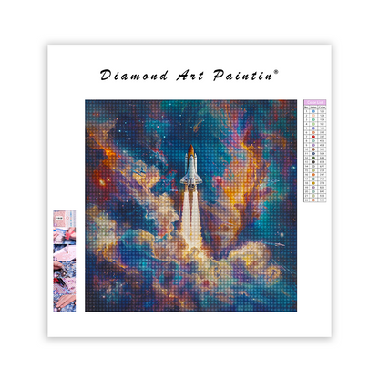 Rocket Space Realistic - Diamant-Kunstgemälde