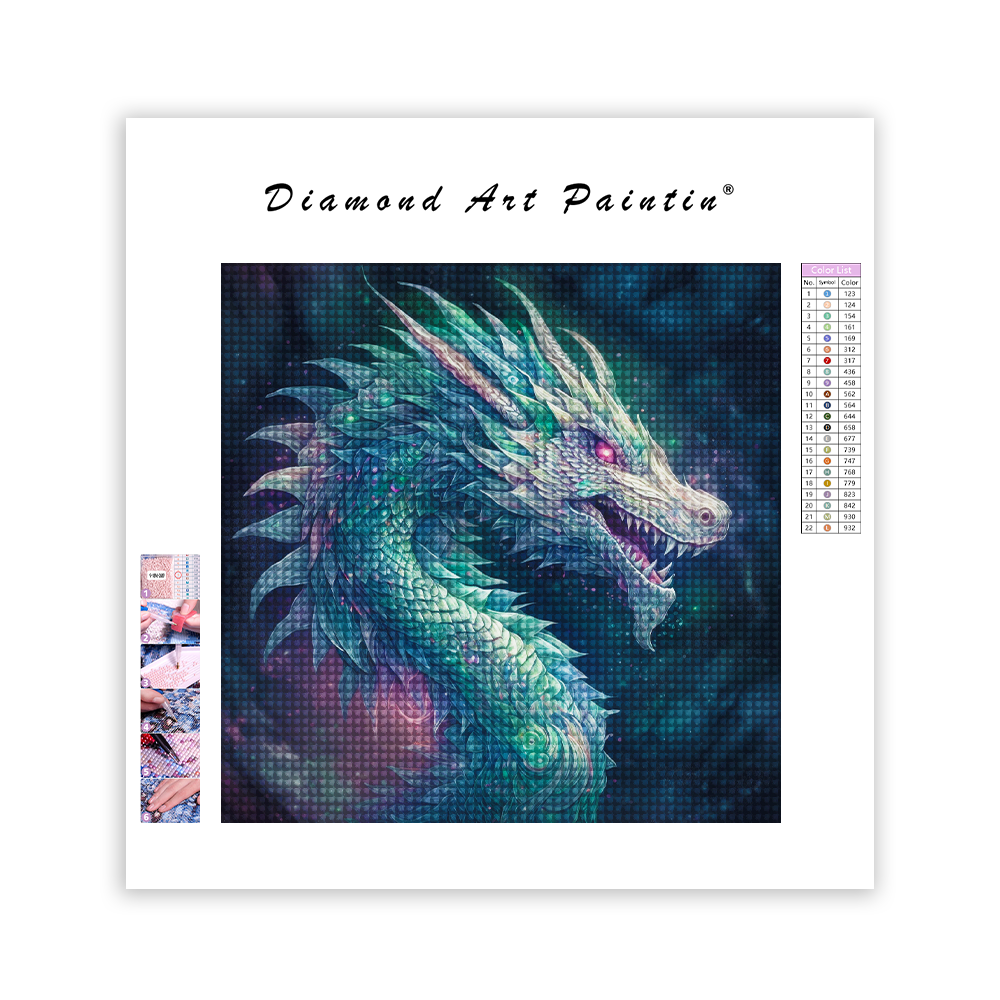 Geheimnisvoller Drache - Diamant-Kunstgemälde