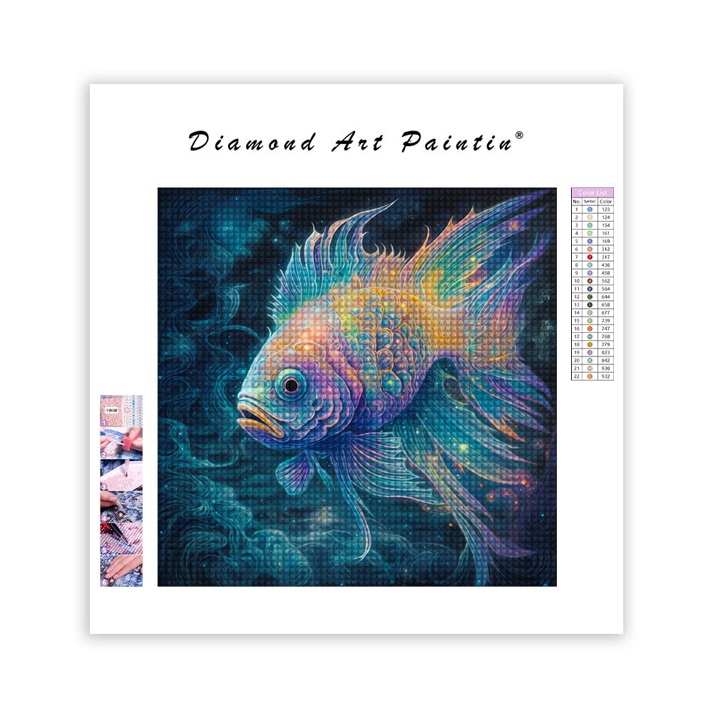 Fische mit geheimnisvollem Glanz - Diamant-Kunstgemälde