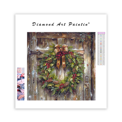 Christmas Wreath Canvas - Diamant-Kunstgemälde