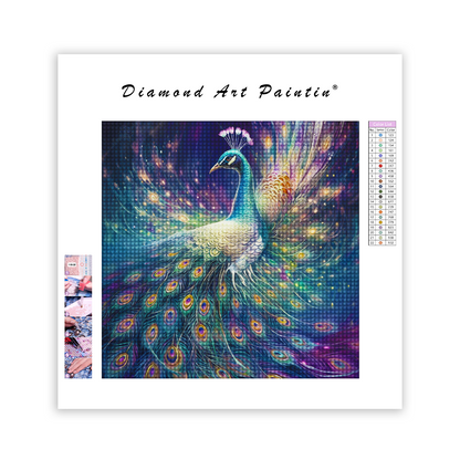 Pfau - Diamant-Kunstgemälde