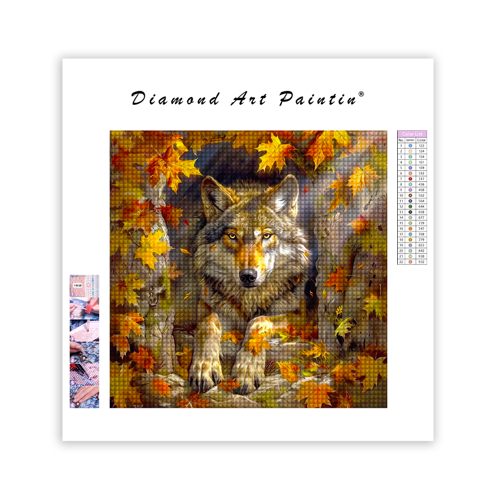 Wolf Lovers - Diamant-Kunstgemälde