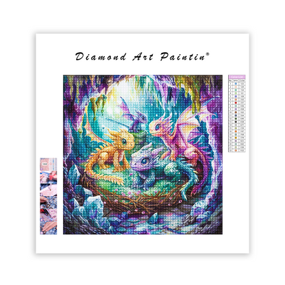 Süße Baby-Drachen - Diamant-Kunstgemälde