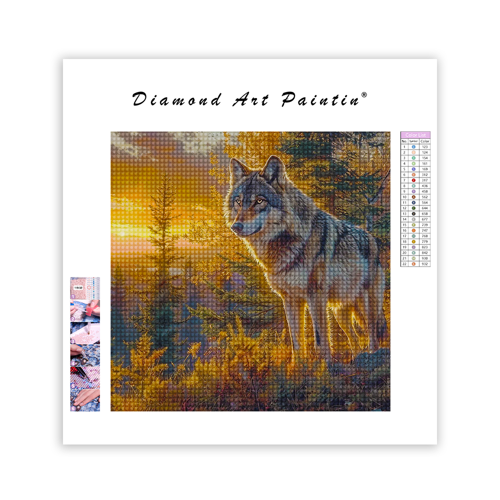 Wolf der Wildnis - Diamant-Kunstgemälde