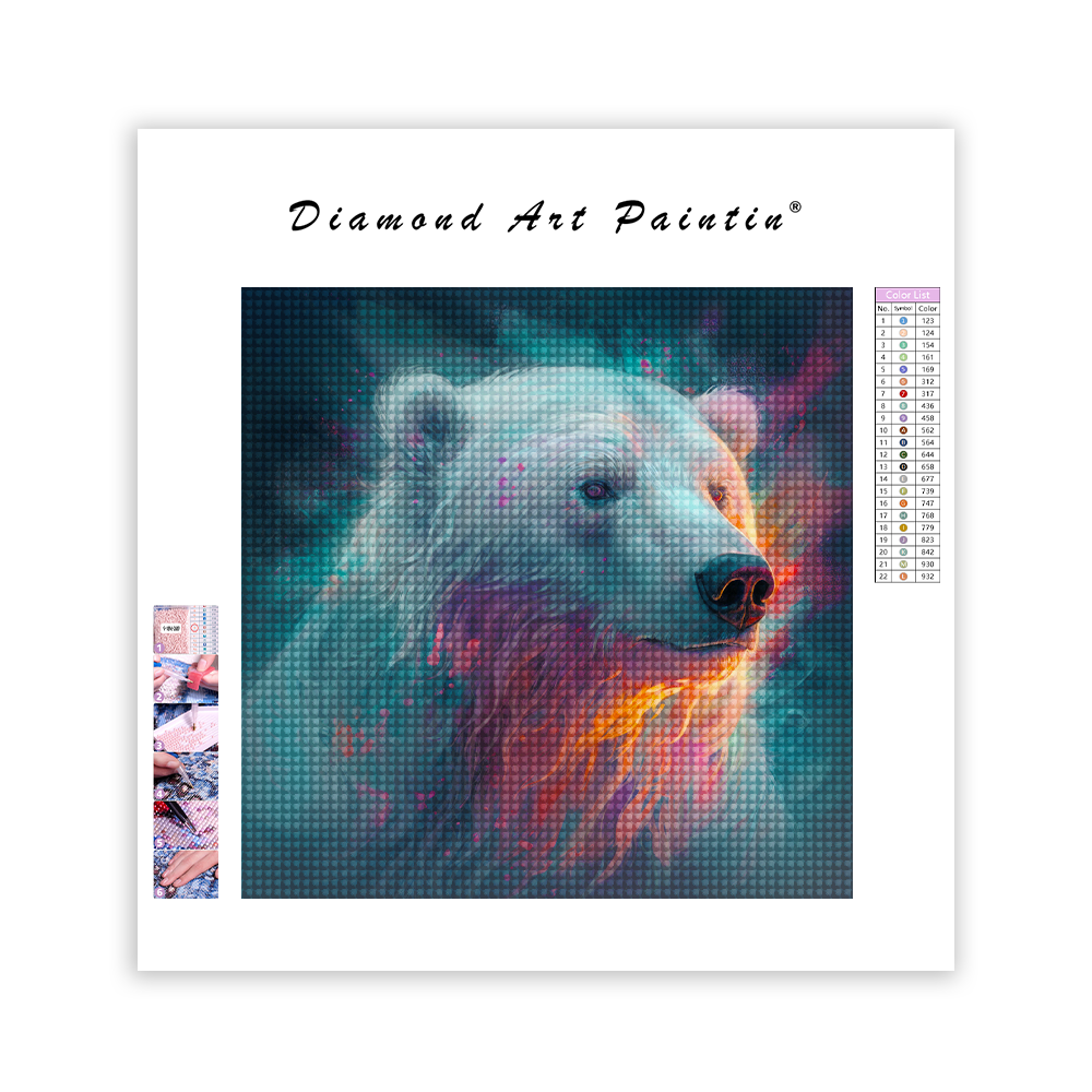 Weißer Bär - Diamant-Kunstgemälde