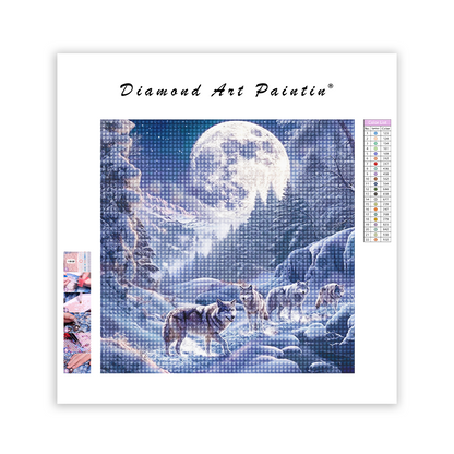 Wolf Pack Wolves - Diamant-Kunstgemälde