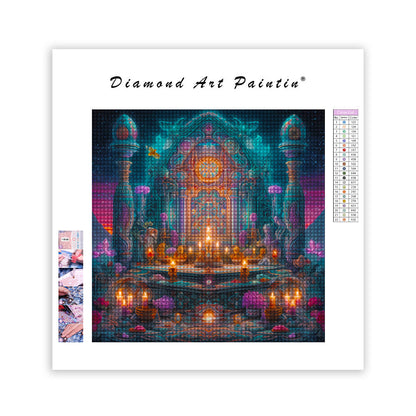 Mystischer Altar verzaubert - Diamant-Kunstgemälde