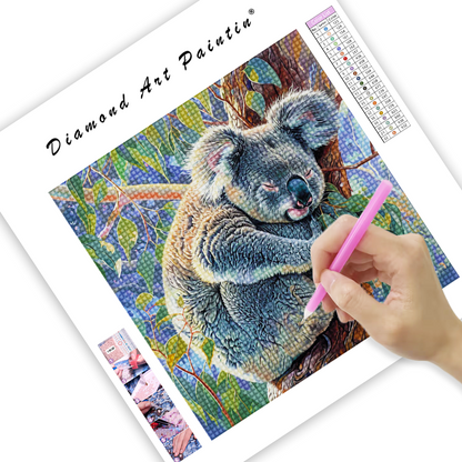 Sweet Dreams With A Koala - Diamant-Kunstgemälde