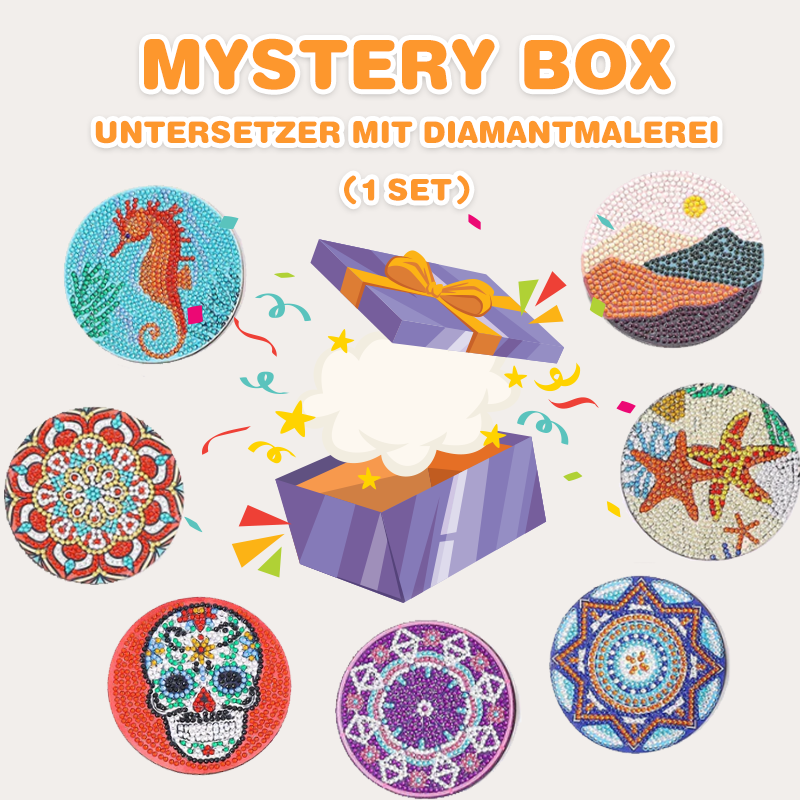 Mystery Box Diamond Painting-Untersetzer - 1 Set nach dem Zufallsprinzip gesendet