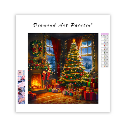 Gemütliche Weihnachten – Diamant-Kunstgemälde