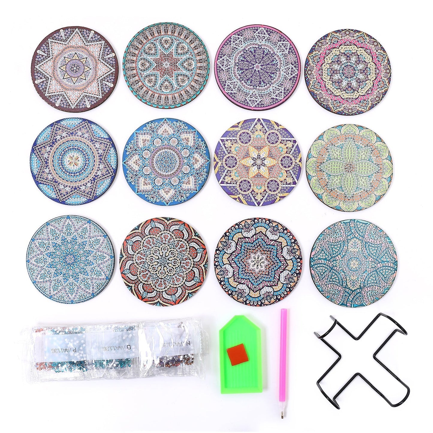 DIY Mandala Diamond Painting Untersetzer 12-teiliges Set