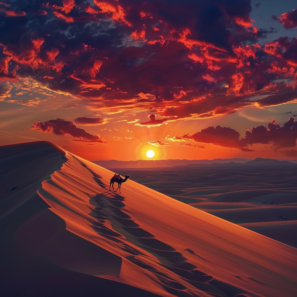 Sonnenuntergang in der Sahara - Diamant-Kunstgemälde