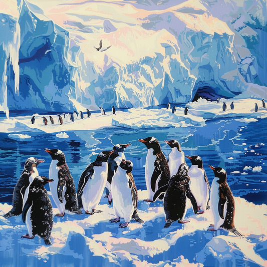 Beautiful Antarctic Penguin - Diamant-Kunstgemälde