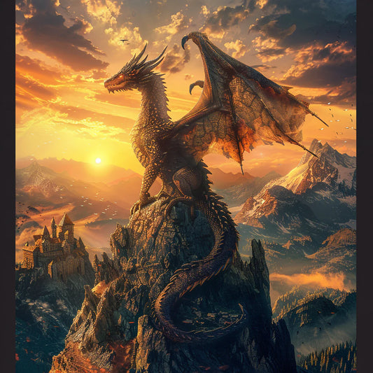 Majestic Dragon Flying - Diamant-Kunstgemälde