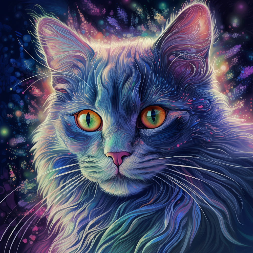 Geheimnisvolle Zauberkatze - Diamant-Kunstgemälde