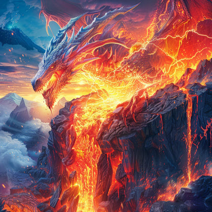 Magma Dragon - Diamant-Kunstgemälde