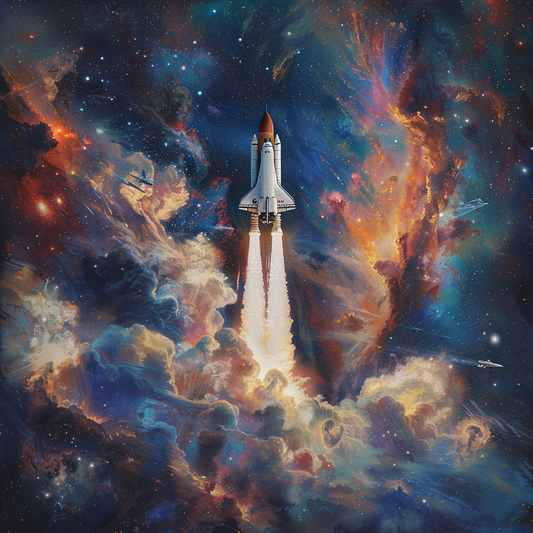 Rocket Space Realistic - Diamant-Kunstgemälde