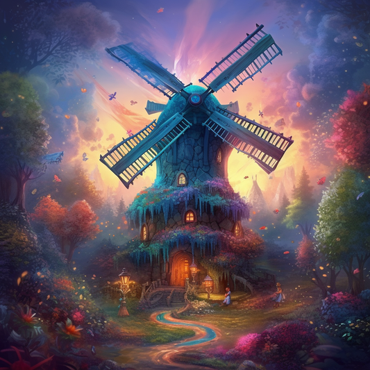 Mystische Windmühle - Diamant-Kunstgemälde