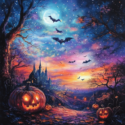 Buntes Halloween - Diamant-Kunstgemälde