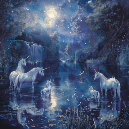 Enchanted Unicorn - Diamant-Kunstgemälde