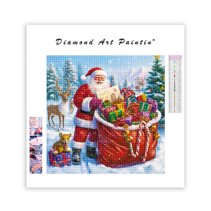 Geschenktüte des Weihnachtsmanns - Diamant-Kunstgemälde