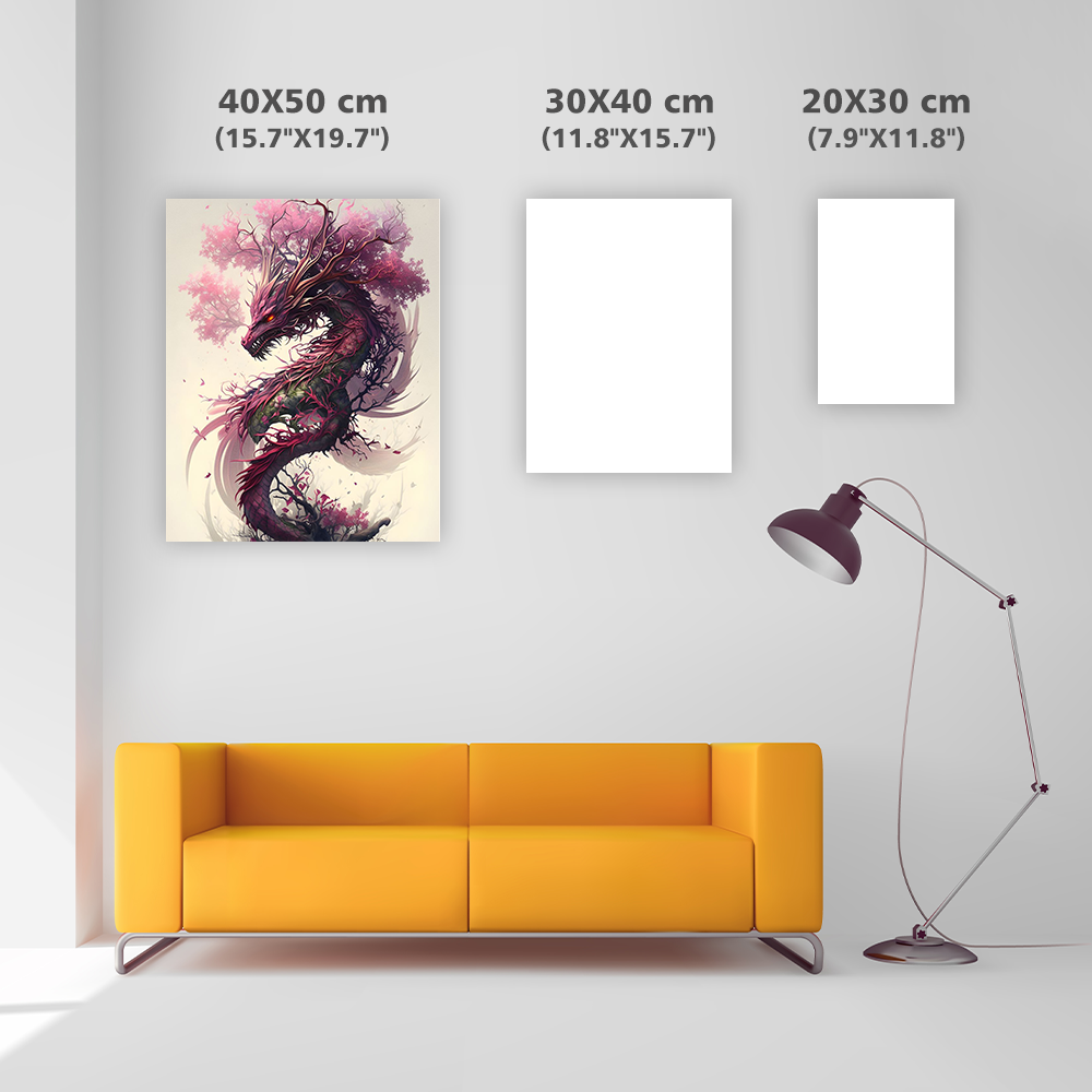 Sakura-Drache - Diamant-Kunstgemälde