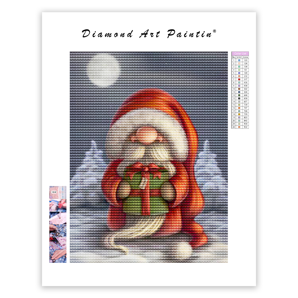 Niedlicher Cartoon-Weihnachtsmann - Diamant-Kunstgemälde